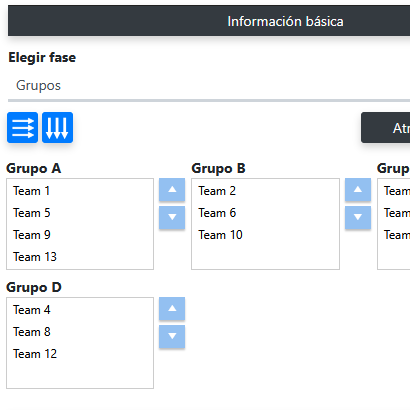 Formatos de torneo para la clasificación por cada 8 equipos