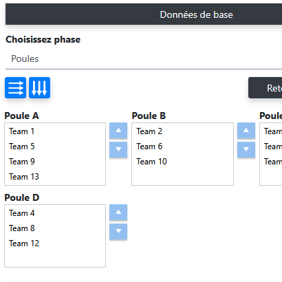 Formats de tournoi pour le classement par 8 équipes