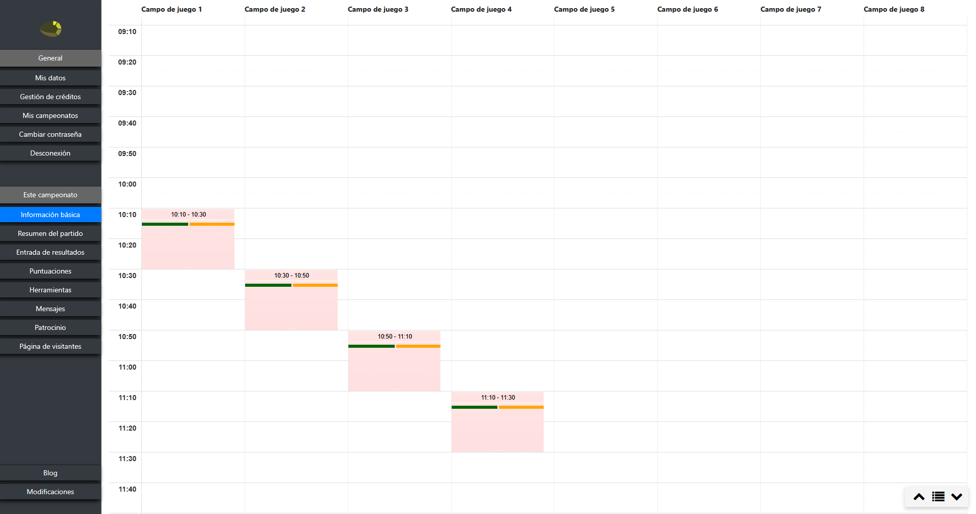 Para cada fase, indicas fácilmente en qué días se juega. Haz clic en una fecha del calendario para añadirla; vuelve a hacer clic para eliminarla. Así determinas, por fase — como la fase de grupos o la ronda eliminatoria — exactamente qué días de partido se aplican, sin mantener una lista manualmente.
