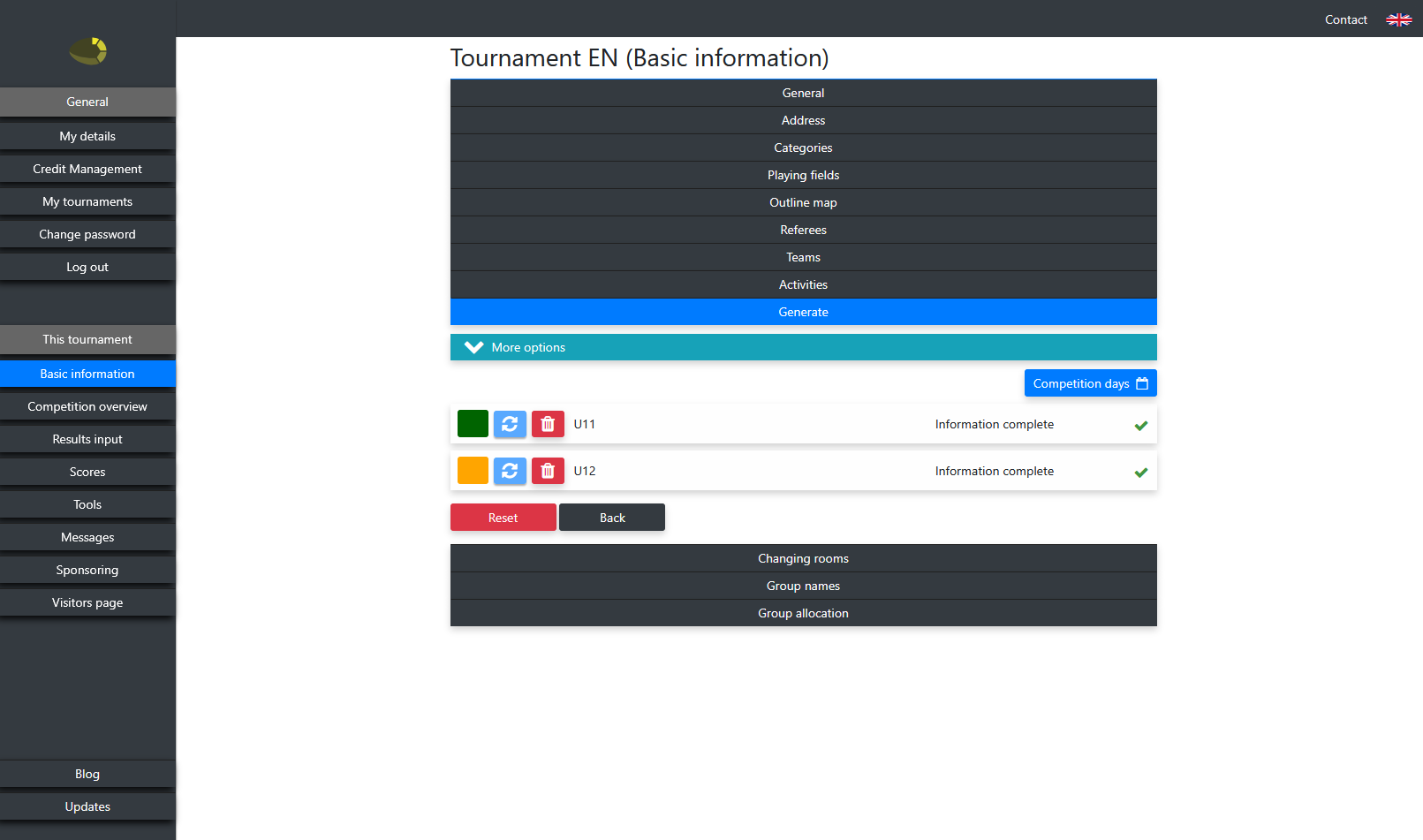 Reset and reallocate category